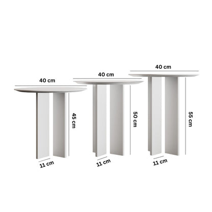 Τραπεζάκι Σαλονιού Set Λευκό 40 x 40 x 45 εκ GR313RTX1144
