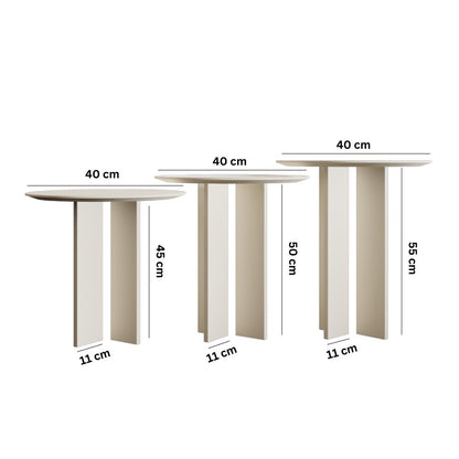 Τραπεζάκι Σαλονιού Set Κρεμ 40 x 40 x 45 εκ GR313RTX1145