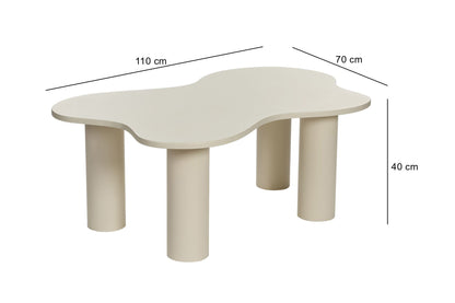 Τραπεζάκι Σαλονιού Κρεμ 110 x 70 x 40 εκ GR313RTX1146