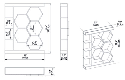 Βιβλιοθήκη 140 × 29,6 × 177,4 εκ. Λευκό GR322RTC1110