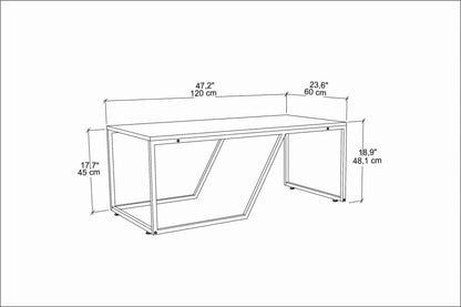 Τραπεζάκι Σαλονιού Μαύρο 120 x 60 x 48 εκ GR322RTC1204