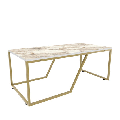 Τραπεζάκι Σαλονιού Λευκό - Χρυσό 120 x 60 x 48 εκ GR322RTC1205