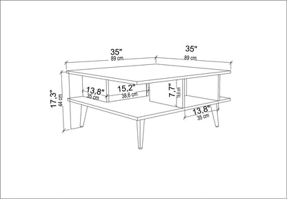 Τραπεζάκι Σαλονιού Δρυς - Λευκό 89 x 89 x 44 εκ GR322RTC1207