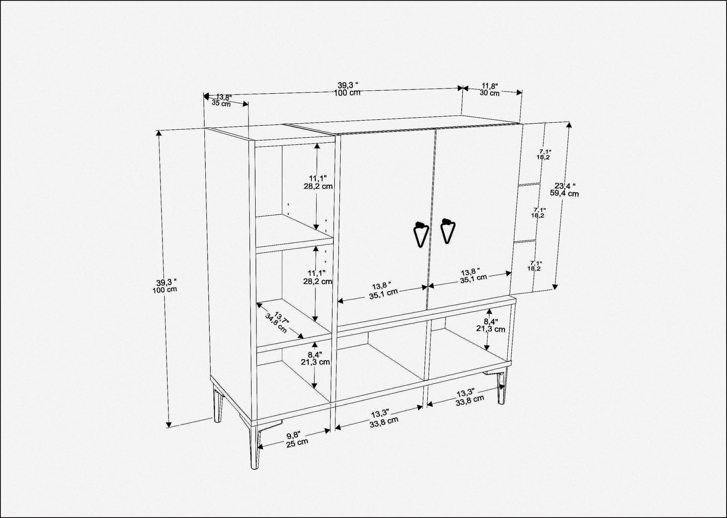 Μπουφές Δρυς
Λευκό 100x35x100cm | 322RTC1502
