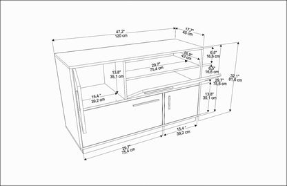Μπουφές Λευκό 120x45x81,6cm | 322RTC1504