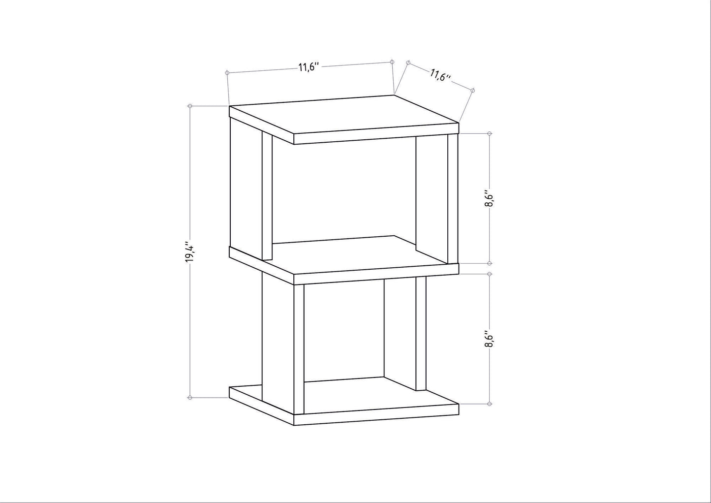 Κομοδίνο Βοηθητικό Τραπεζάκι 35x38x14,5 εκ. | 322RTC1634