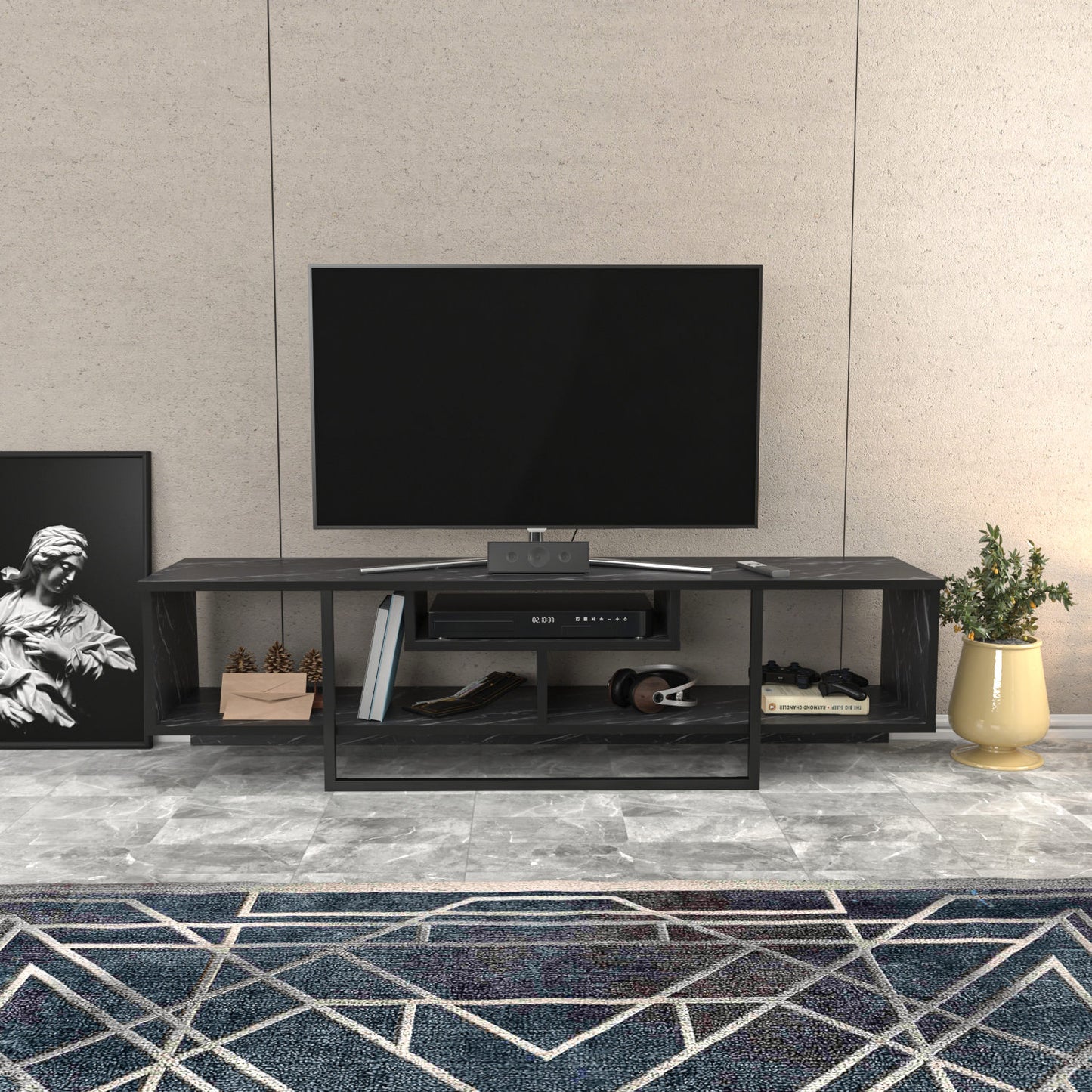 Έπιπλο Τηλεόρασης TV Βάση Σύνθεση Μαύρο | 322RTC2107