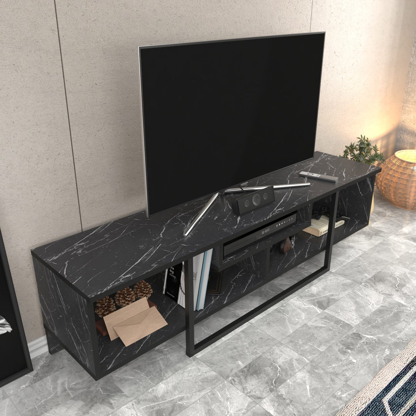 Έπιπλο Τηλεόρασης TV Βάση Σύνθεση Μαύρο | 322RTC2107