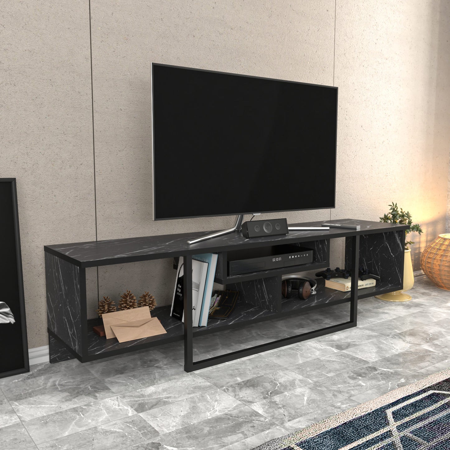Έπιπλο Τηλεόρασης TV Βάση Σύνθεση Μαύρο | 322RTC2107
