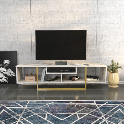 Έπιπλο Τηλεόρασης TV Βάση Σύνθεση Χρυσό Λευκό | 322RTC2111