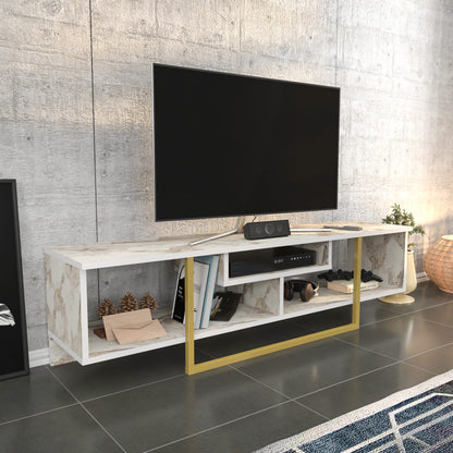 Έπιπλο Τηλεόρασης TV Βάση Σύνθεση Χρυσό Λευκό | 322RTC2111