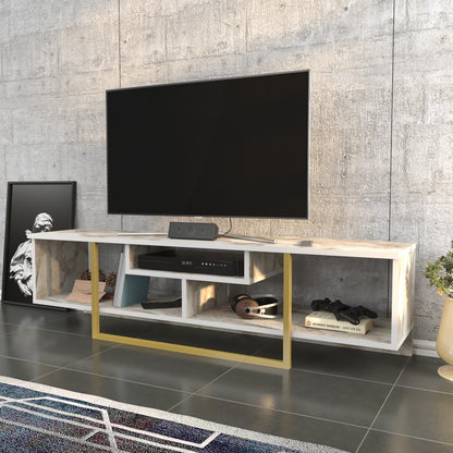 Έπιπλο Τηλεόρασης TV Βάση Σύνθεση Χρυσό Λευκό | 322RTC2111