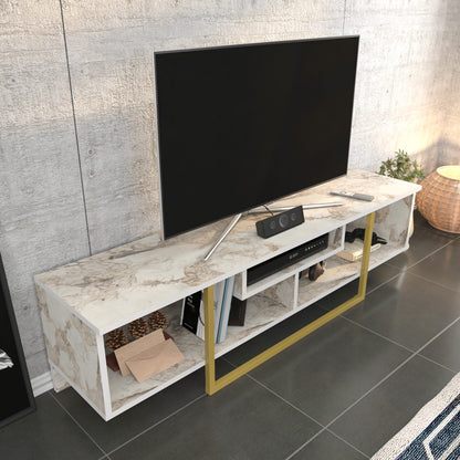 Έπιπλο Τηλεόρασης TV Βάση Σύνθεση Χρυσό Λευκό | 322RTC2111