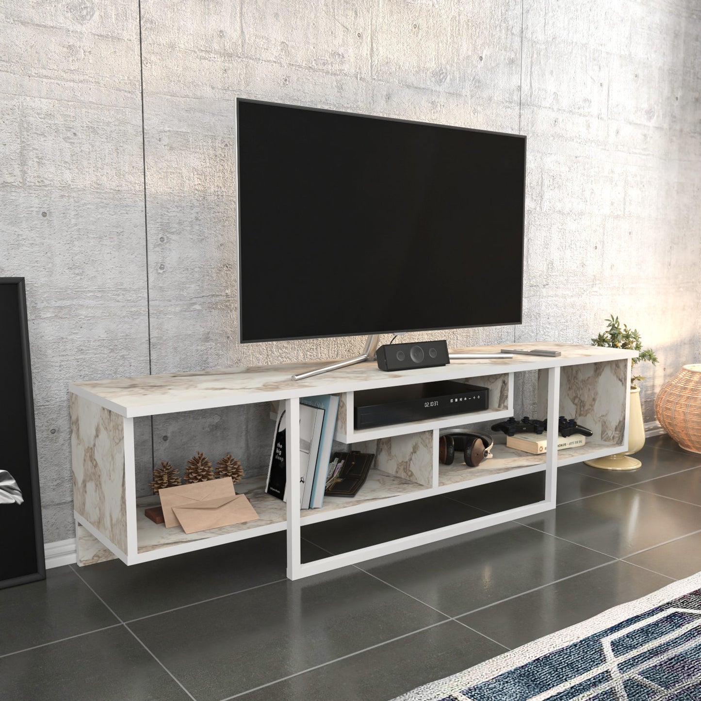 Έπιπλο Τηλεόρασης TV Βάση Σύνθεση Λευκό | 322RTC2112