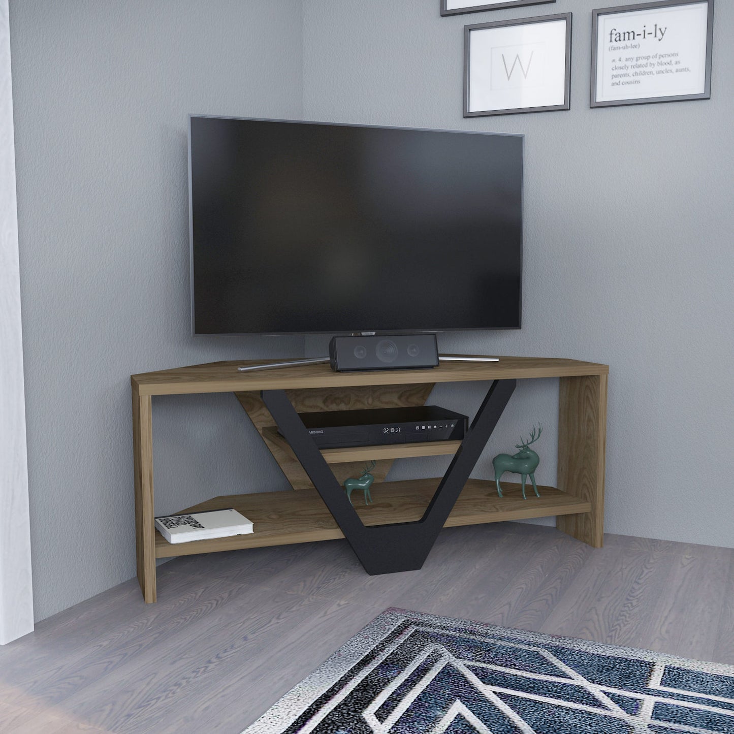 Έπιπλο Τηλεόρασης TV Βάση Σύνθεση Oud Μαύρο | 322RTC2127