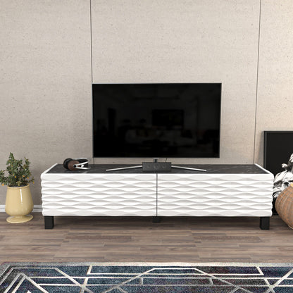 Έπιπλο Τηλεόρασης TV Βάση Σύνθεση Λευκό Μαύρο | 322RTC2144