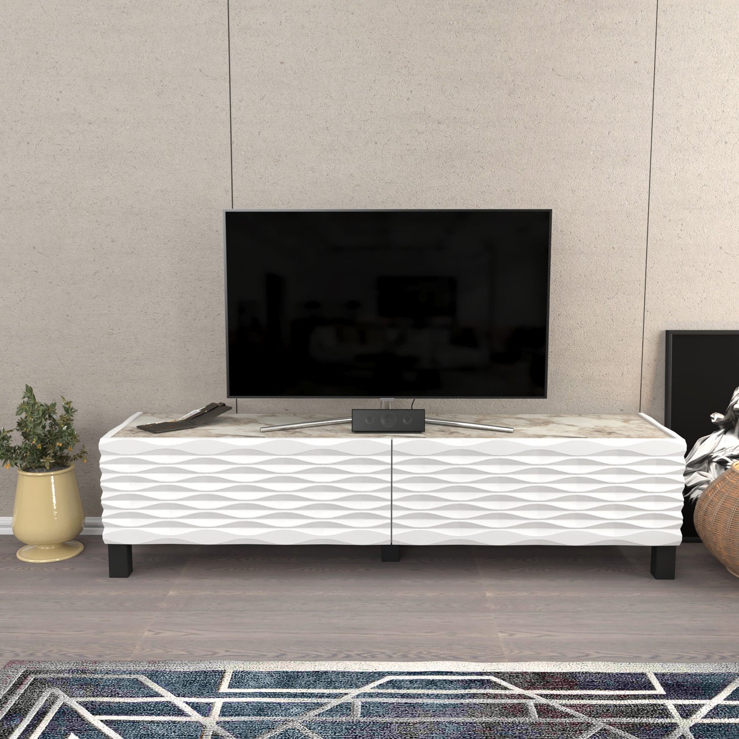 Έπιπλο Τηλεόρασης TV Βάση Σύνθεση Λευκό | 322RTC2145