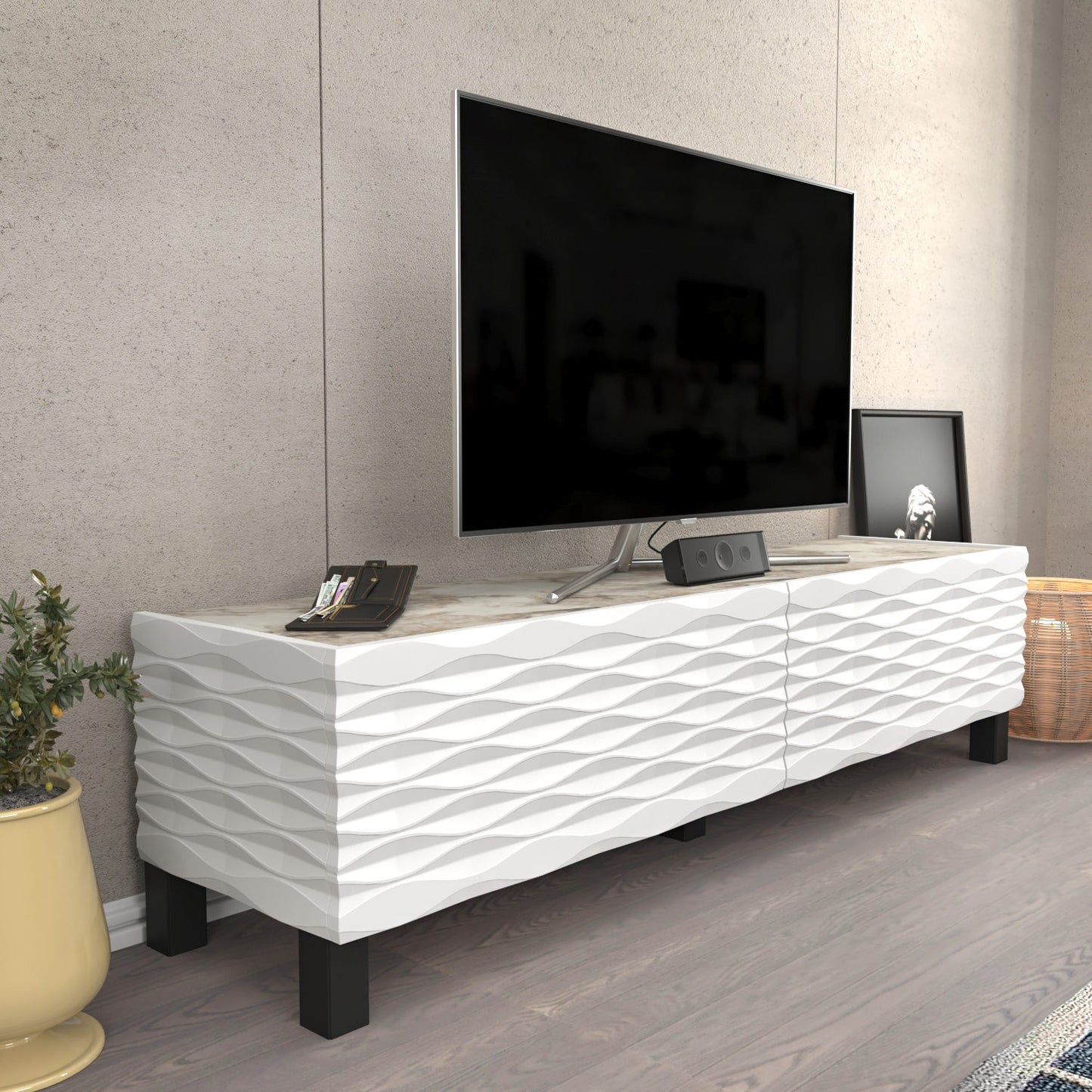 Έπιπλο Τηλεόρασης TV Βάση Σύνθεση Λευκό | 322RTC2145
