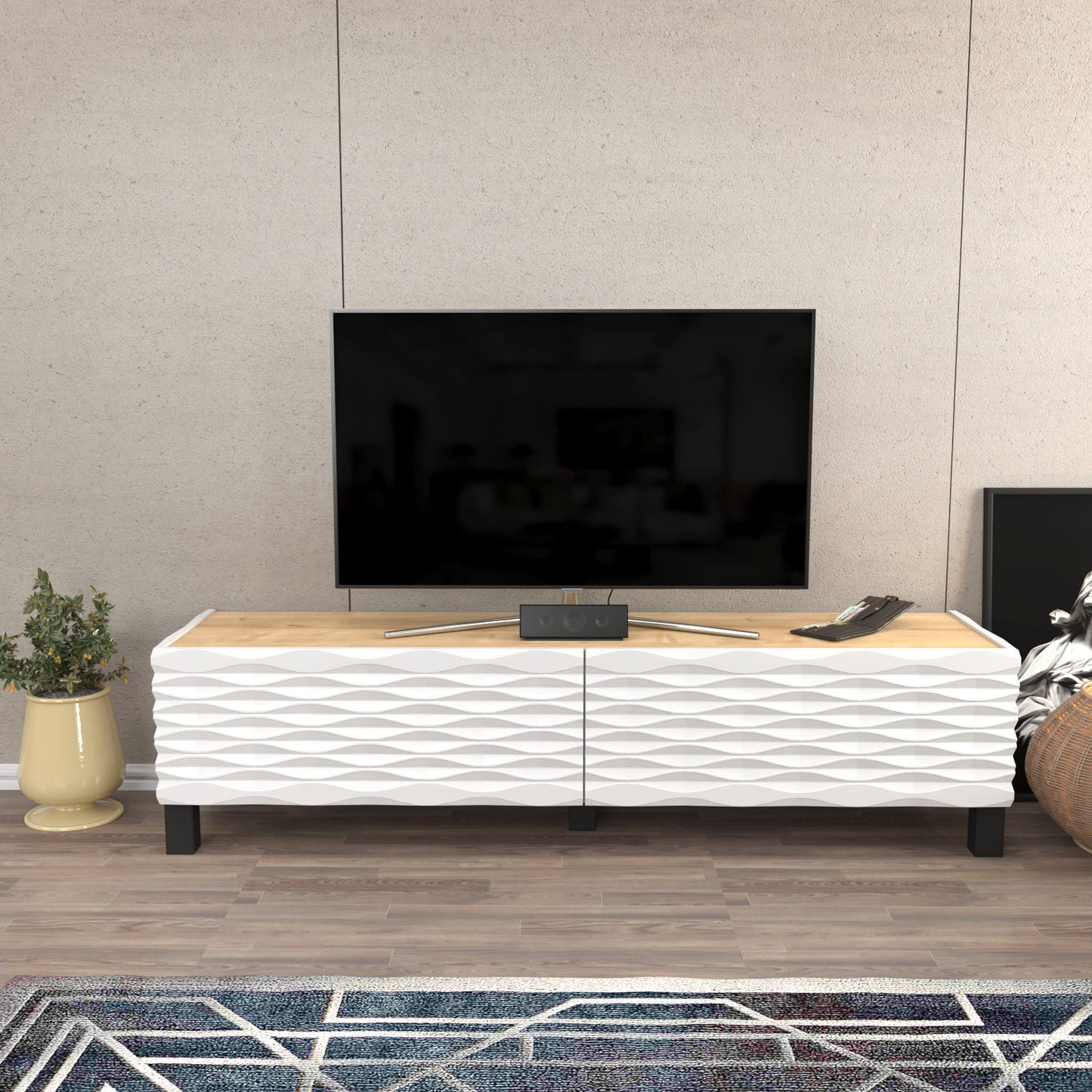 Έπιπλο Τηλεόρασης TV Βάση Σύνθεση Sapphire Λευκό | 322RTC2146