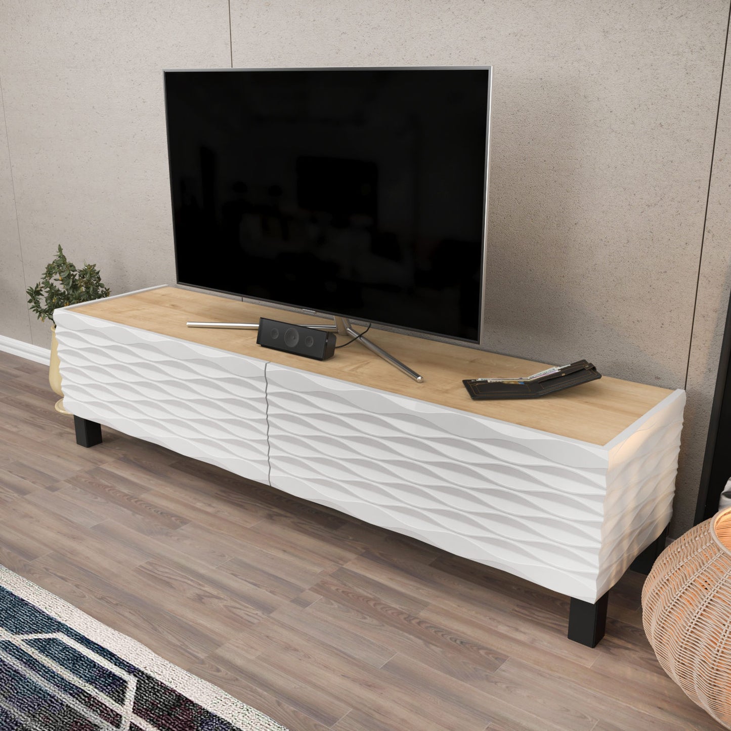 Έπιπλο Τηλεόρασης TV Βάση Σύνθεση Sapphire Λευκό | 322RTC2146