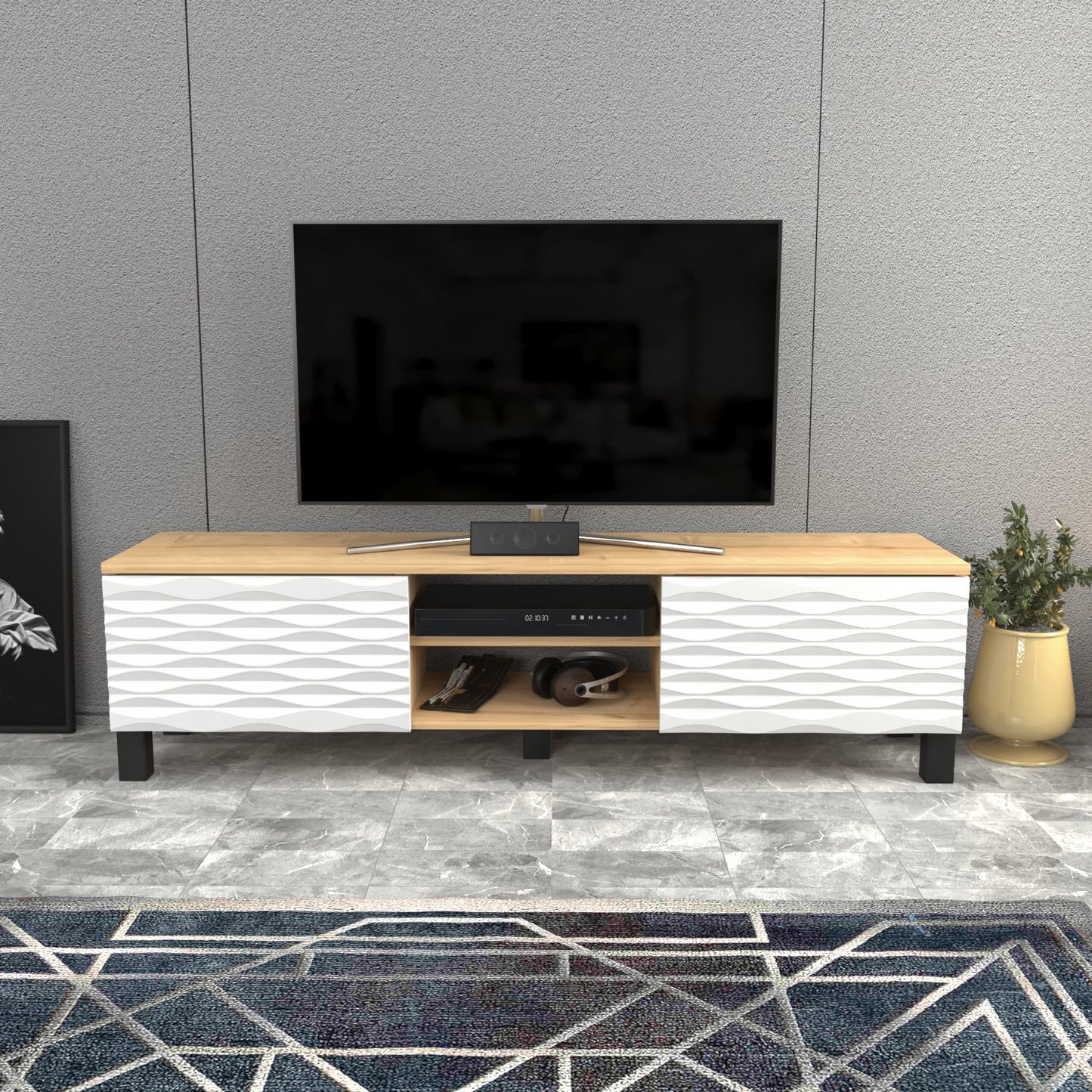 Έπιπλο Τηλεόρασης TV Βάση Σύνθεση Sapphire Λευκό | 322RTC2152