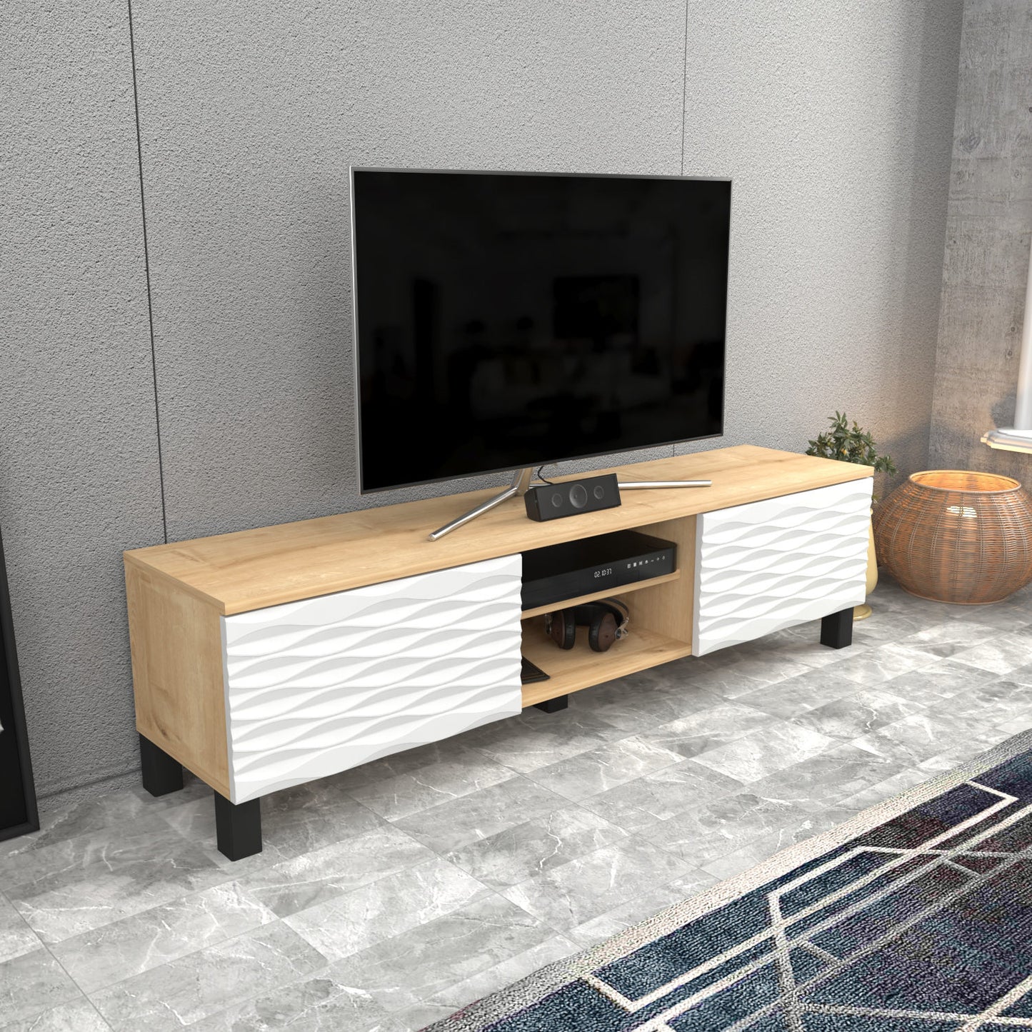 Έπιπλο Τηλεόρασης TV Βάση Σύνθεση Sapphire Λευκό | 322RTC2152