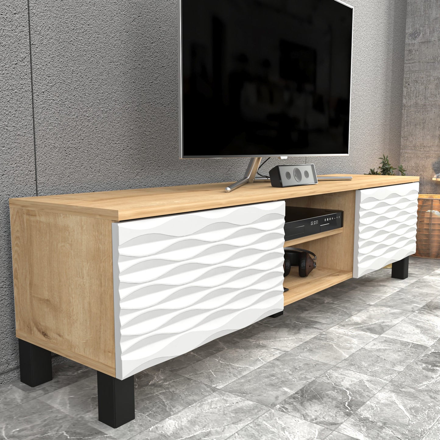 Έπιπλο Τηλεόρασης TV Βάση Σύνθεση Sapphire Λευκό | 322RTC2152
