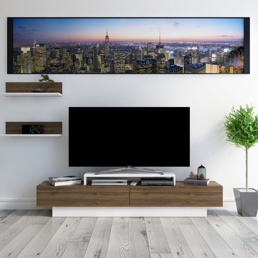 Έπιπλο Τηλεόρασης TV Βάση Σύνθεση Λευκό Καρυδί | 322RTC2156
