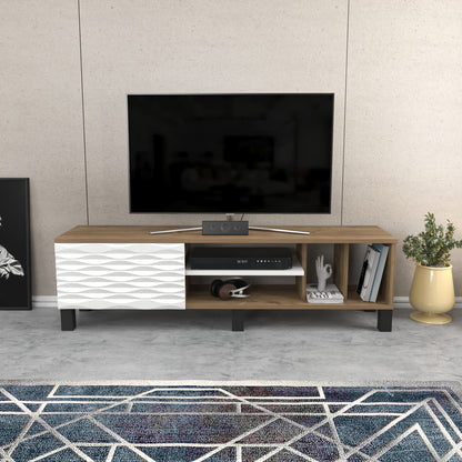 Έπιπλο Τηλεόρασης TV Βάση Σύνθεση Καρυδί Λευκό | 322RTC2160