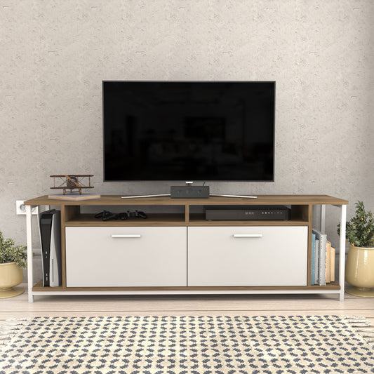 Έπιπλο Τηλεόρασης TV Βάση Σύνθεση Λευκό Καρυδί | 322RTC2163