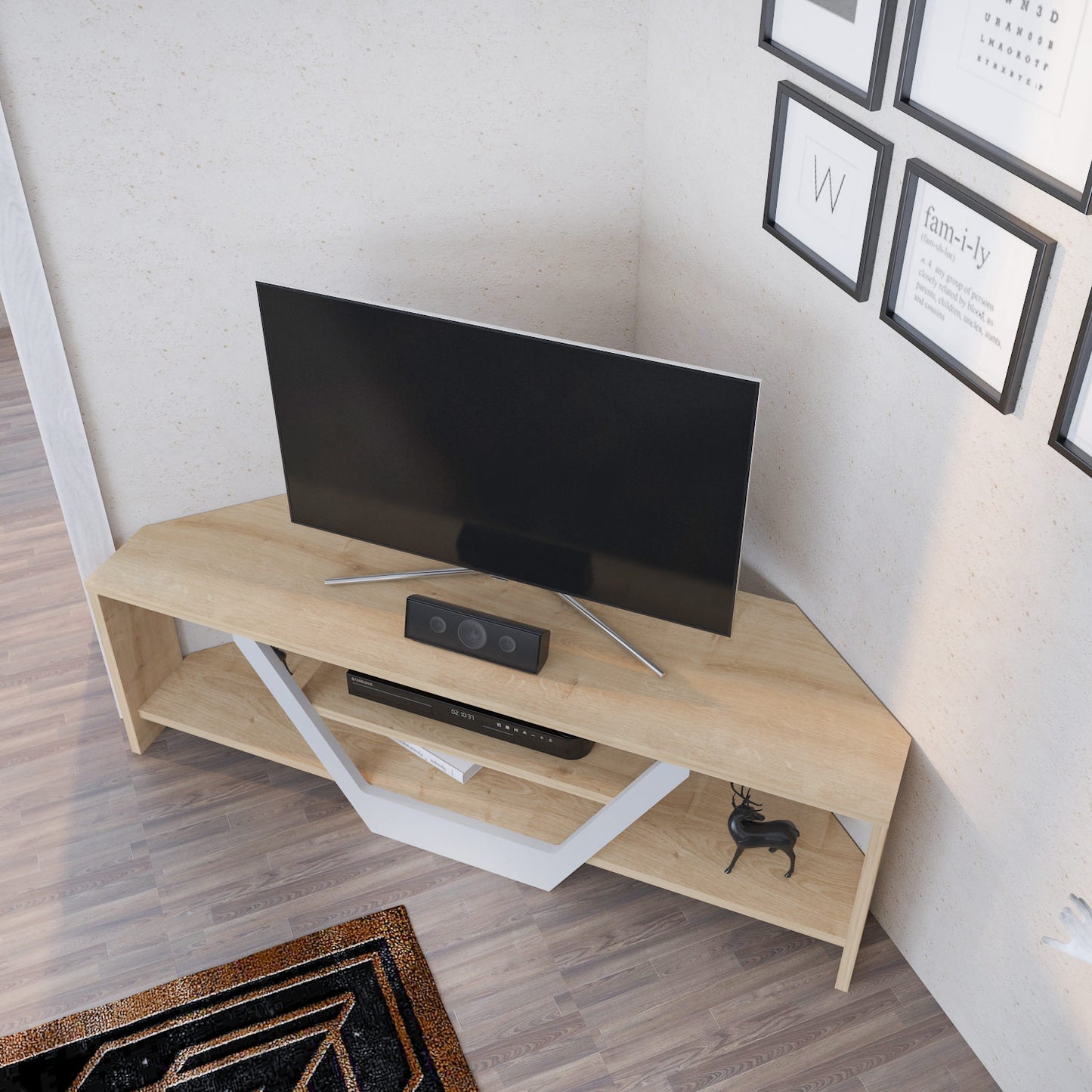 Έπιπλο Τηλεόρασης TV Βάση Σύνθεση Λευκό Δρυς | 322RTC2178