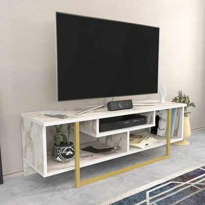Έπιπλο Τηλεόρασης TV Βάση Σύνθεση Λευκό Χρυσό | 322RTC2192