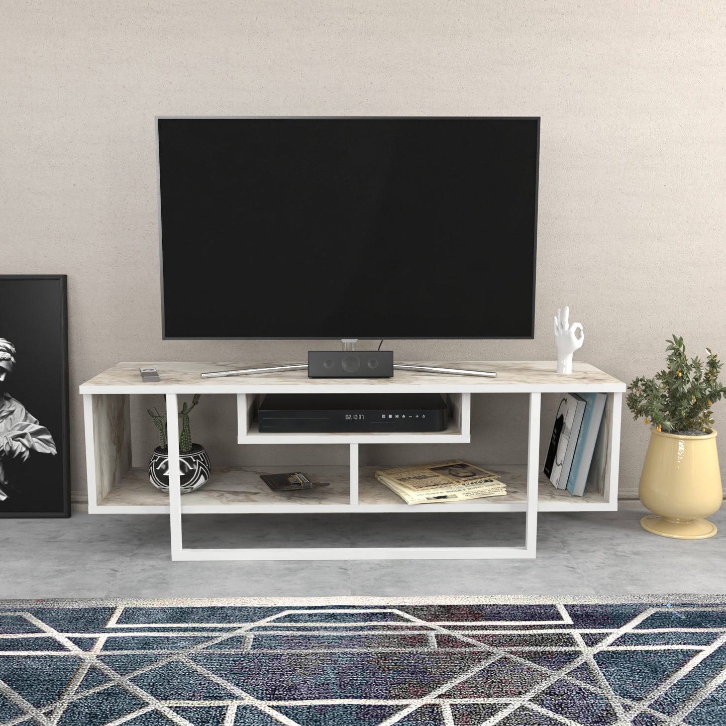 Έπιπλο Τηλεόρασης TV Βάση Σύνθεση Λευκό | 322RTC2193