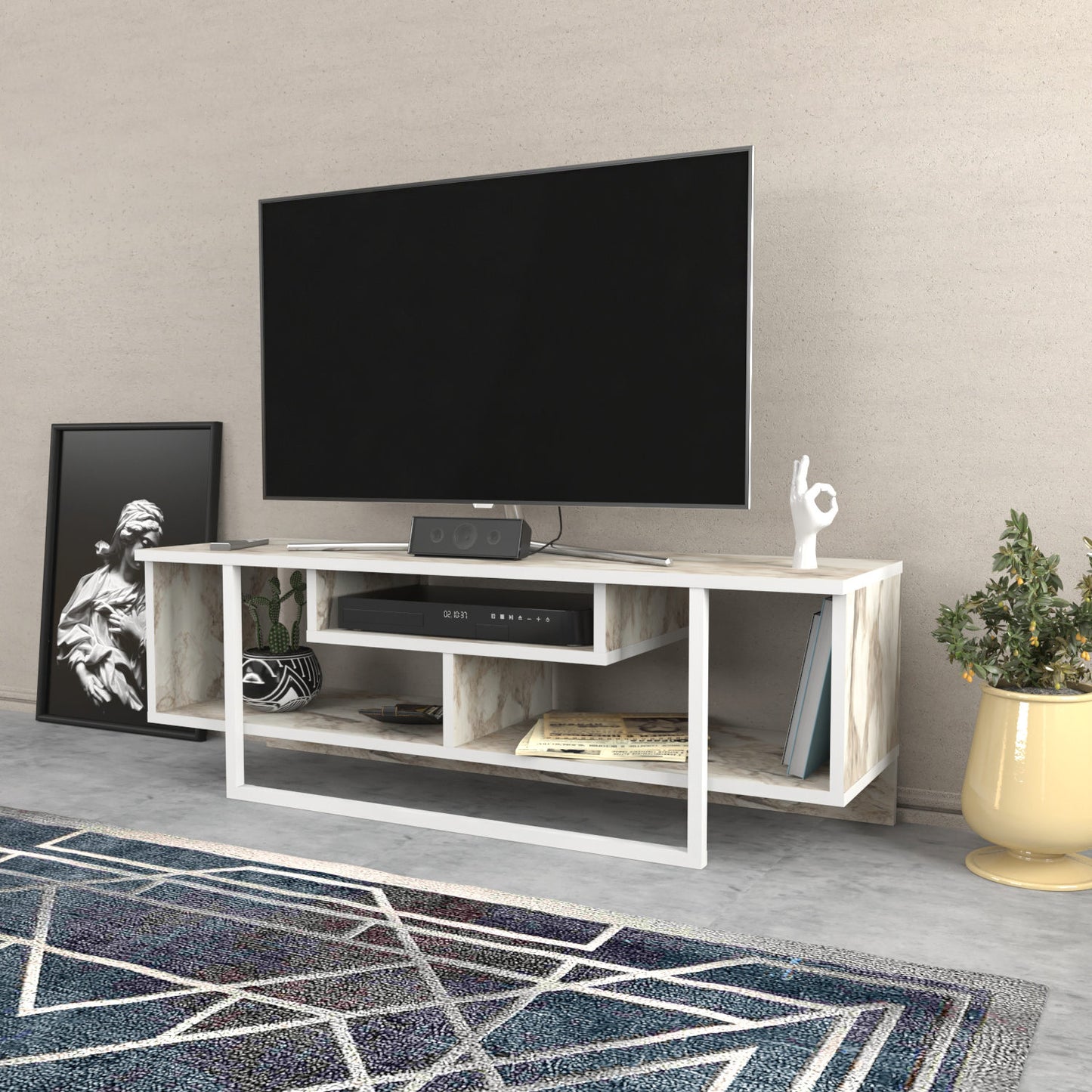 Έπιπλο Τηλεόρασης TV Βάση Σύνθεση Λευκό | 322RTC2193
