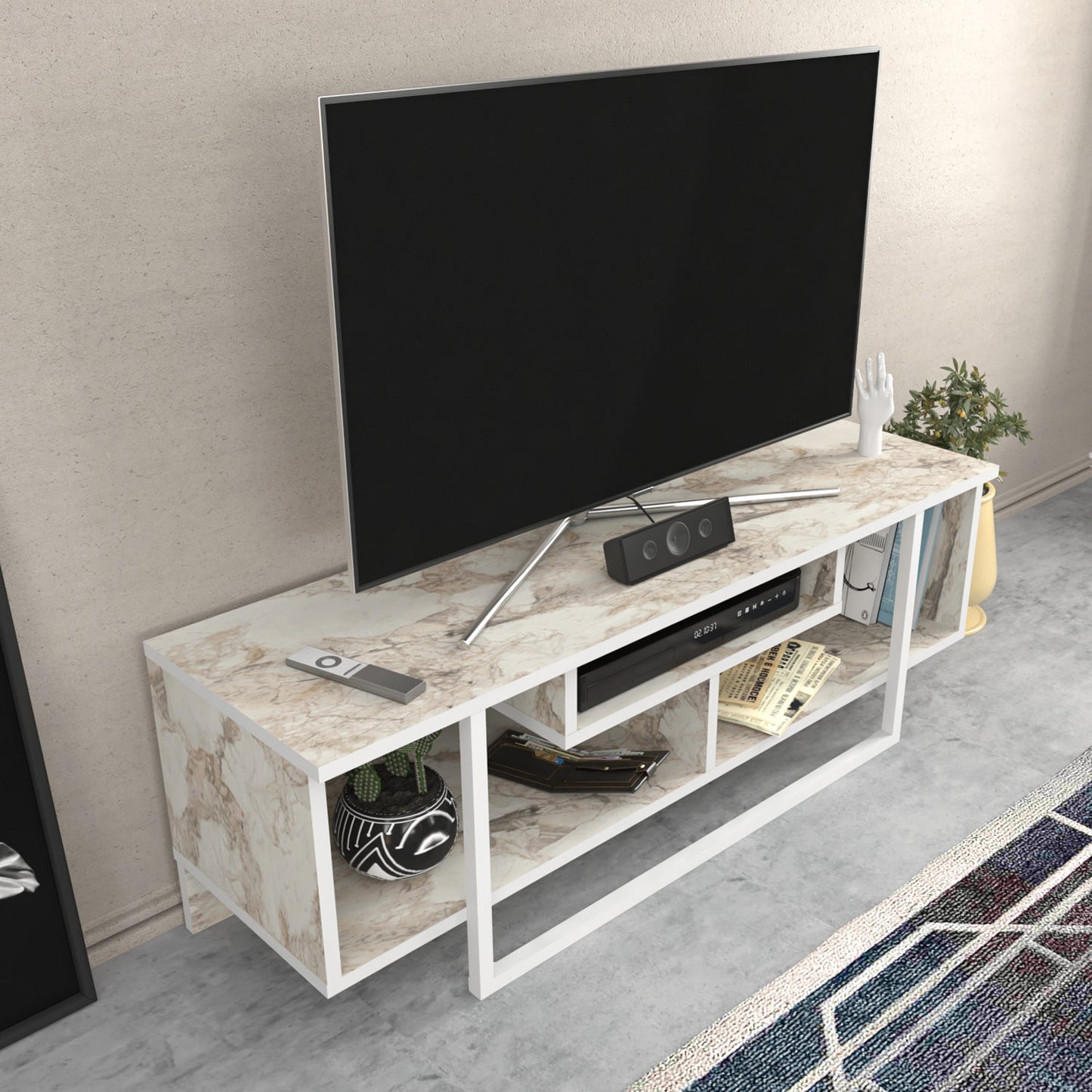 Έπιπλο Τηλεόρασης TV Βάση Σύνθεση Λευκό | 322RTC2193