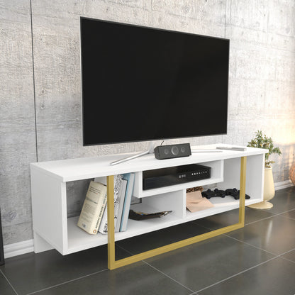 Έπιπλο Τηλεόρασης TV Βάση Σύνθεση Χρυσό Λευκό | 322RTC2195