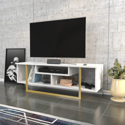 Έπιπλο Τηλεόρασης TV Βάση Σύνθεση Χρυσό Λευκό | 322RTC2195