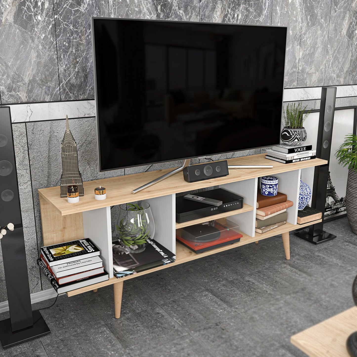 Έπιπλο Τηλεόρασης TV Βάση Σύνθεση Sapphire Λευκό | 322RTC2196
