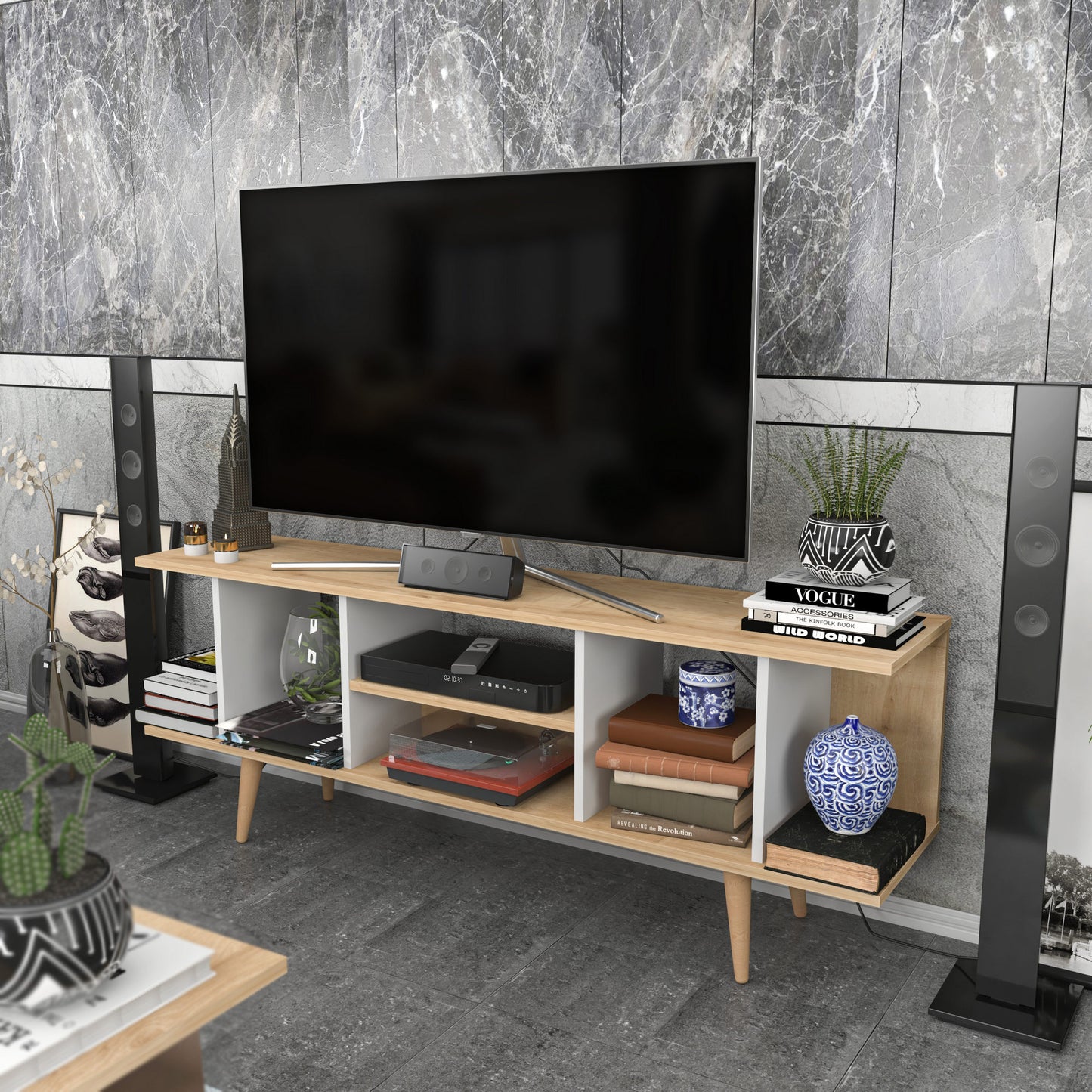 Έπιπλο Τηλεόρασης TV Βάση Σύνθεση Sapphire Λευκό | 322RTC2196