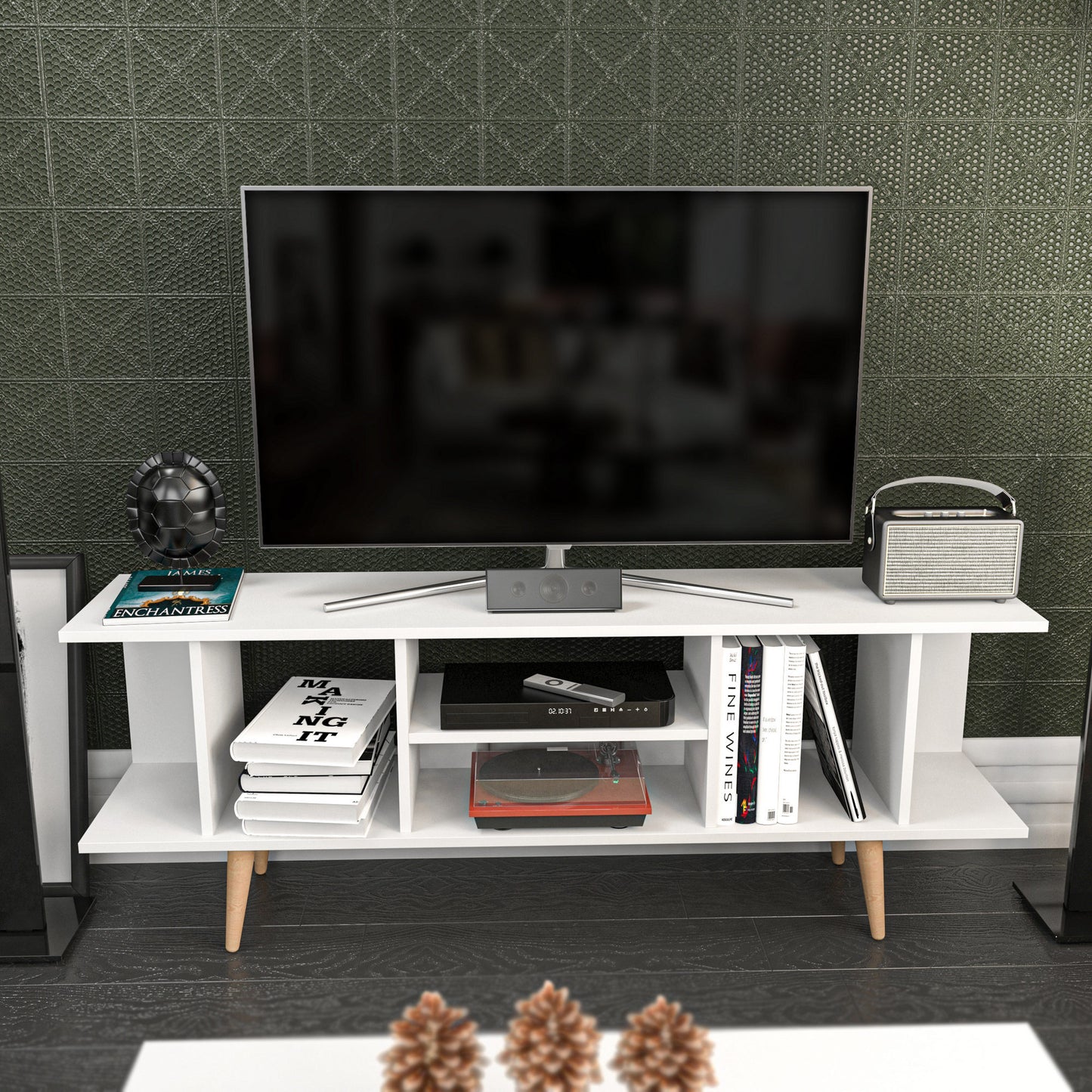 Έπιπλο Τηλεόρασης TV Βάση Σύνθεση Λευκό | 322RTC2198