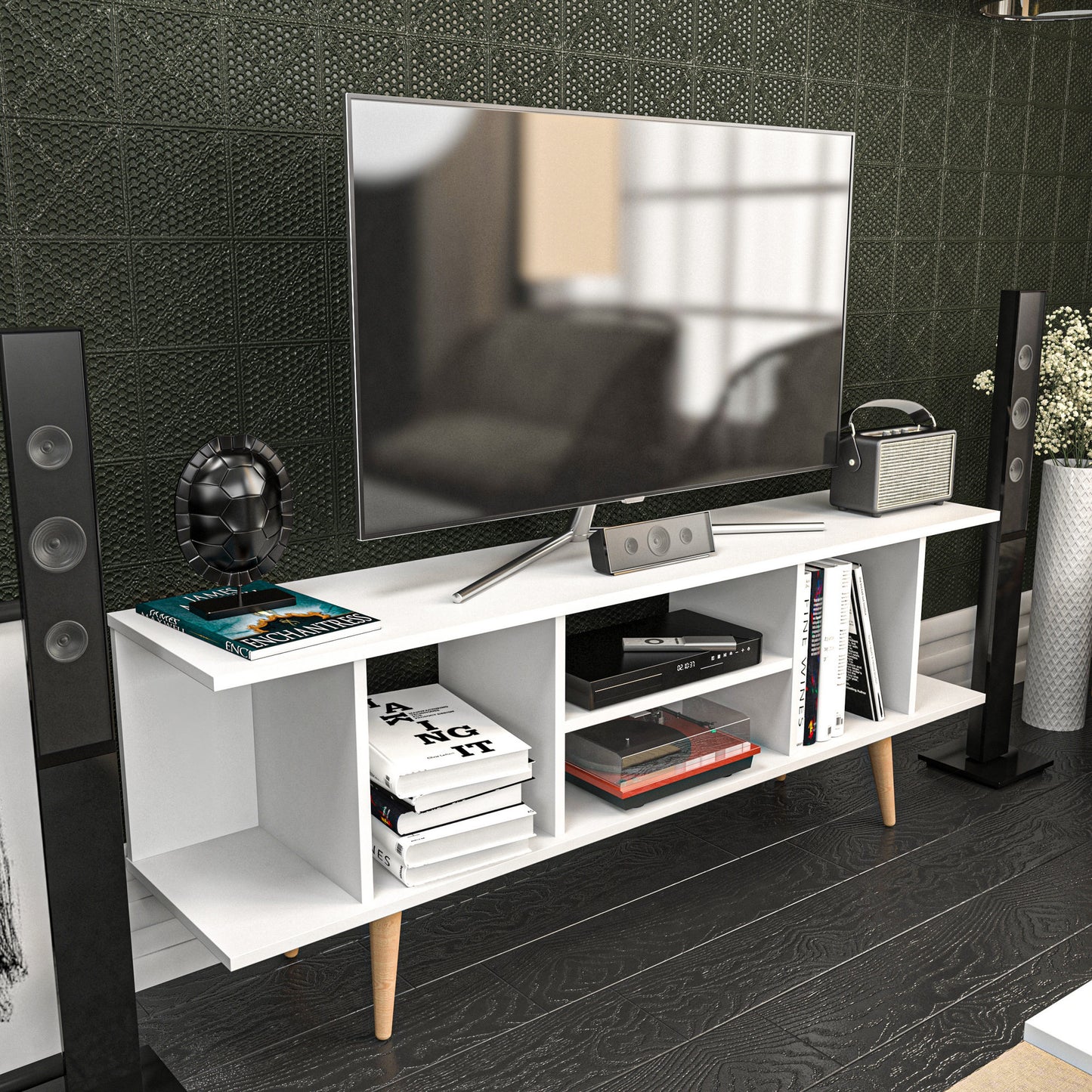 Έπιπλο Τηλεόρασης TV Βάση Σύνθεση Λευκό | 322RTC2198