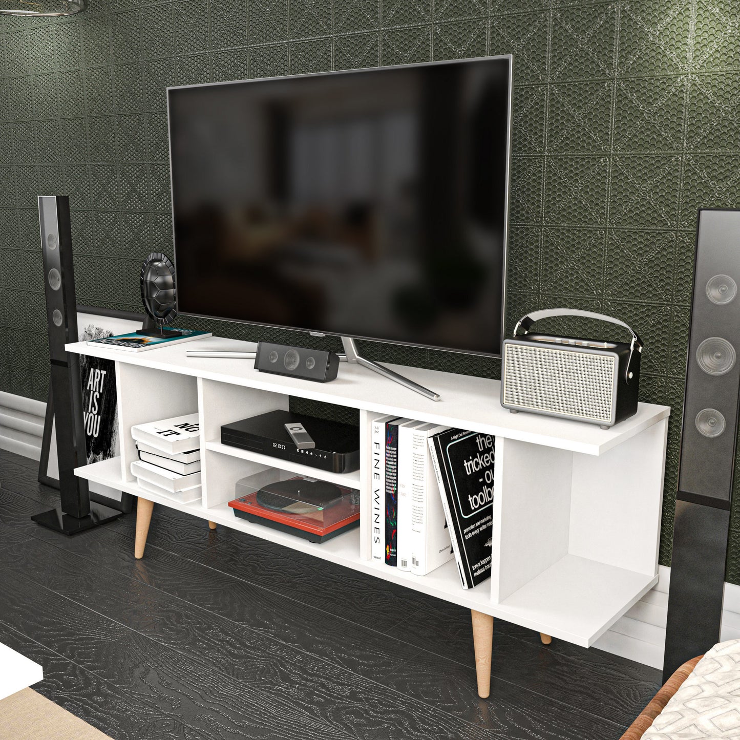 Έπιπλο Τηλεόρασης TV Βάση Σύνθεση Λευκό | 322RTC2198