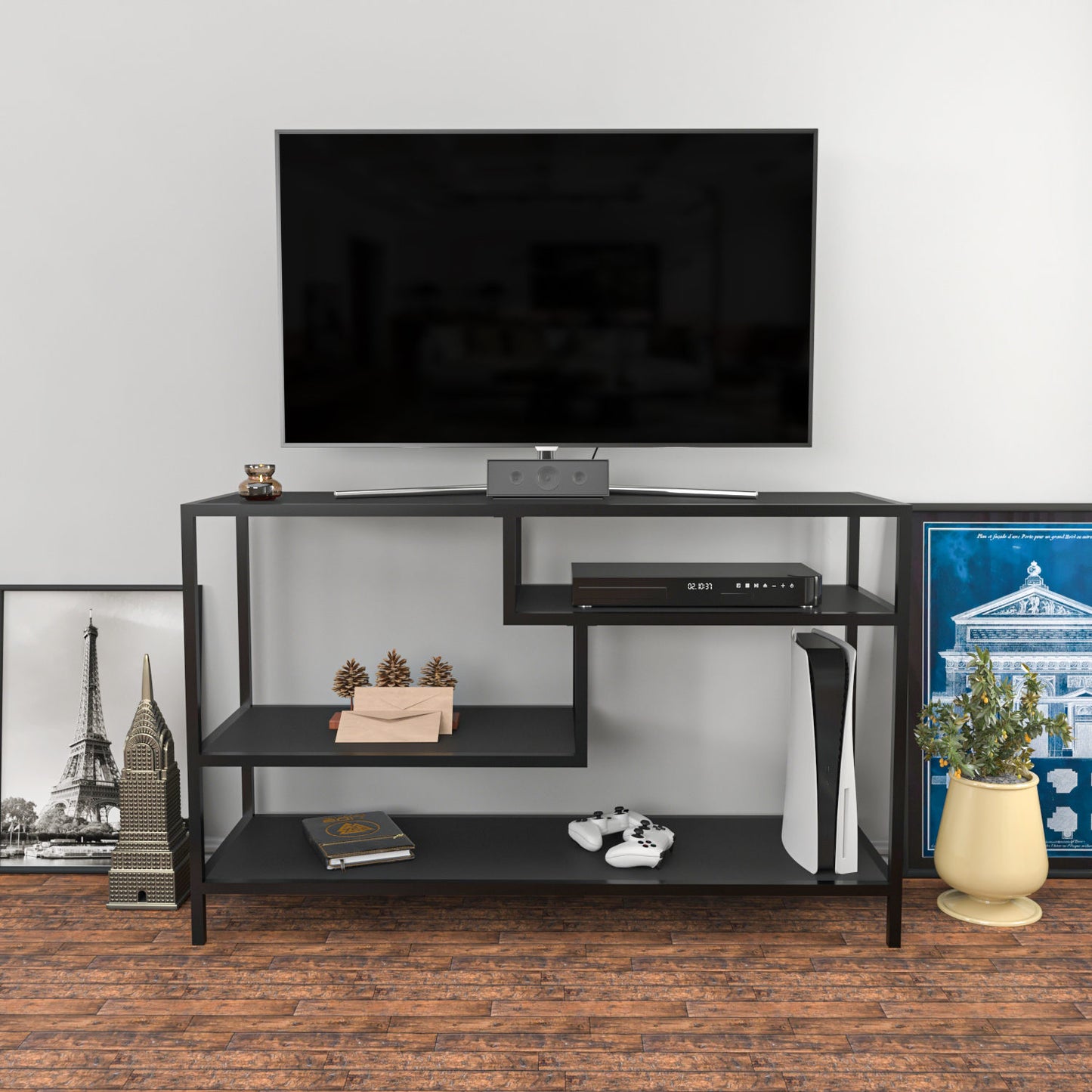 Έπιπλο Τηλεόρασης TV Βάση Σύνθεση Ανθρακί Μαύρο | 322RTC2204
