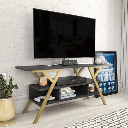 Έπιπλο Τηλεόρασης TV Βάση Σύνθεση Χρυσό Ανθρακί | 322RTC2321
