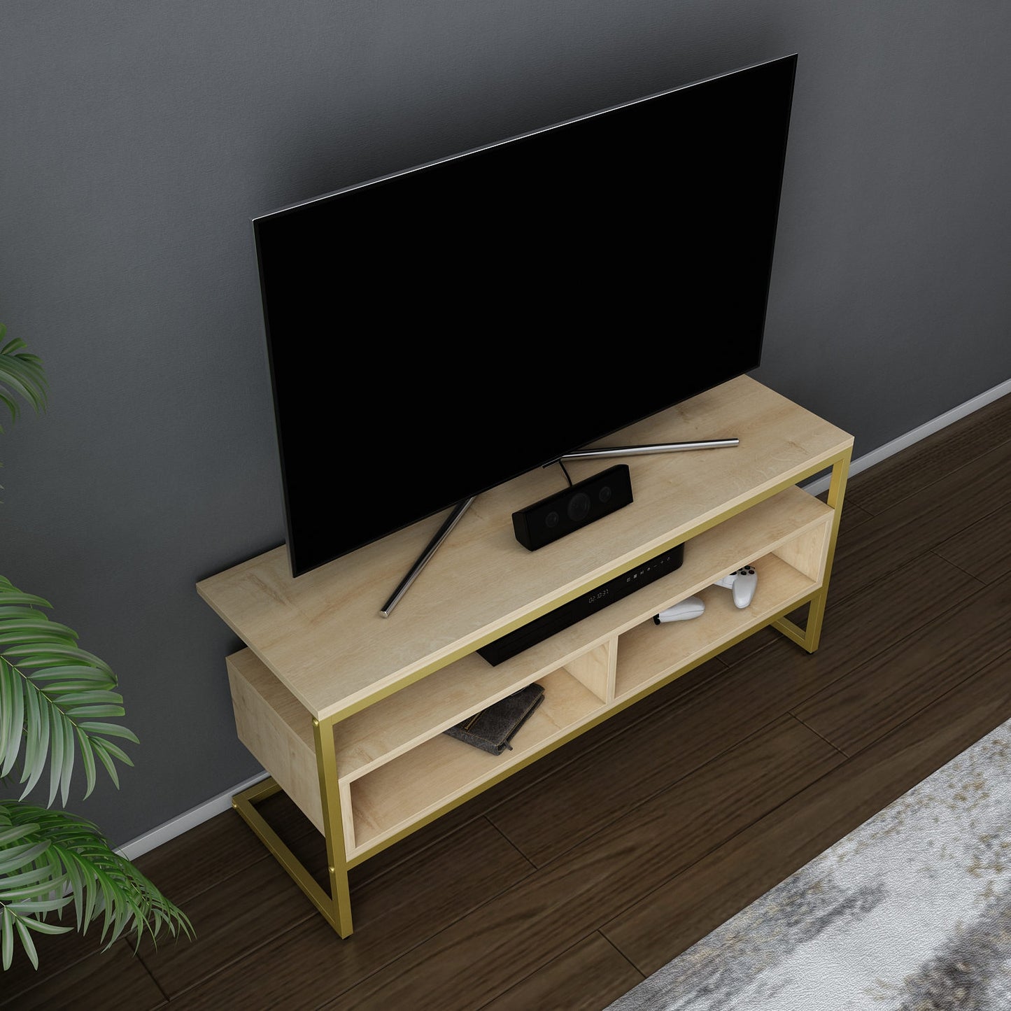 Έπιπλο Τηλεόρασης TV Βάση Σύνθεση Χρυσό Δρυς | 322RTC2332