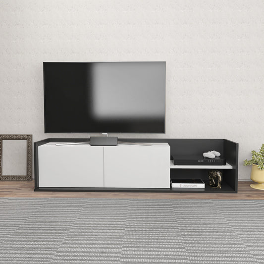 Έπιπλο Τηλεόρασης TV Βάση Σύνθεση Ανθρακί Λευκό | 322RTC2396
