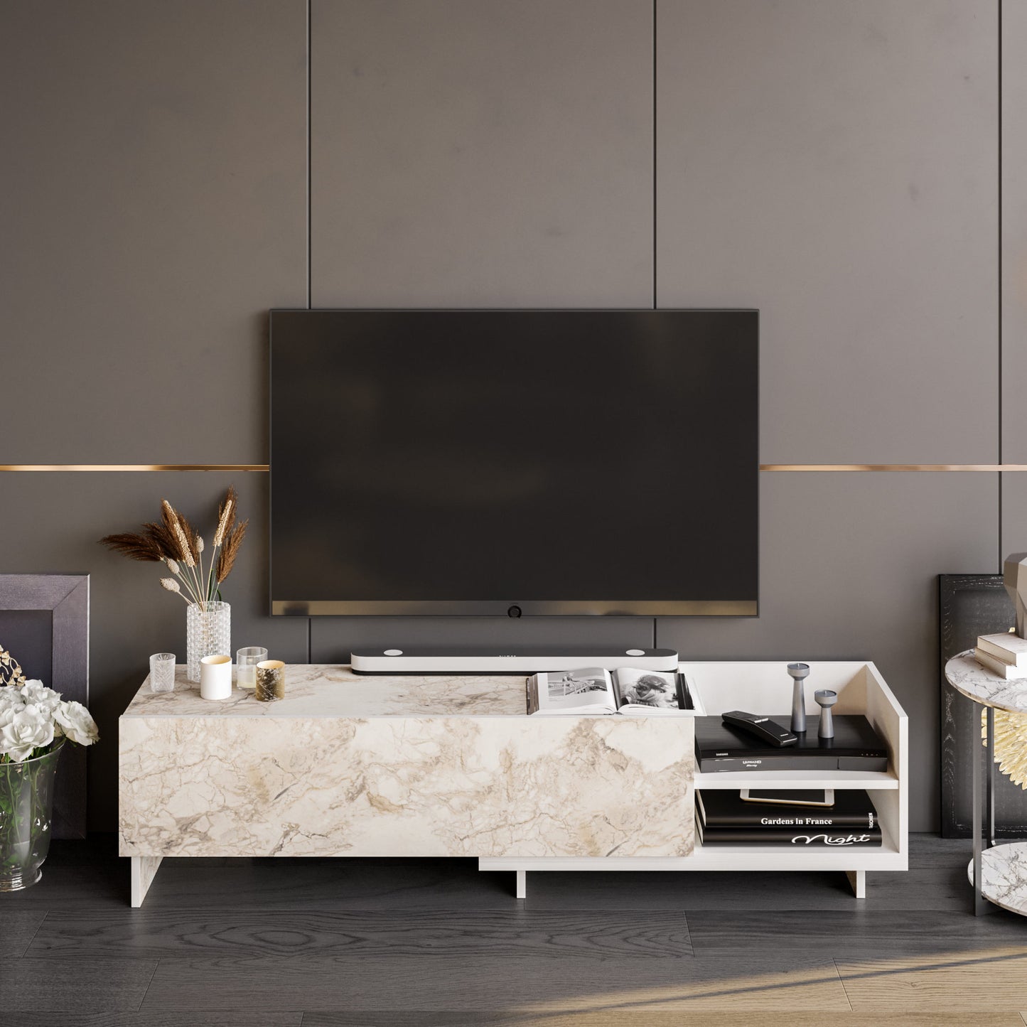 Έπιπλο Τηλεόρασης TV Βάση Σύνθεση Λευκό | 322RTC2452