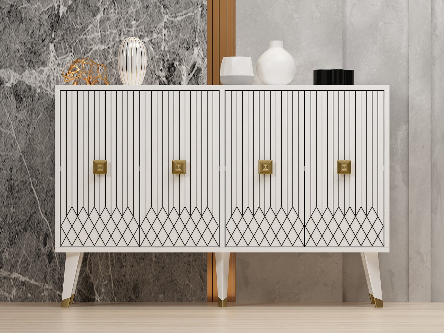 Μπουφές Λευκό
Χρυσό 120x30x80cm | 327ODS1235