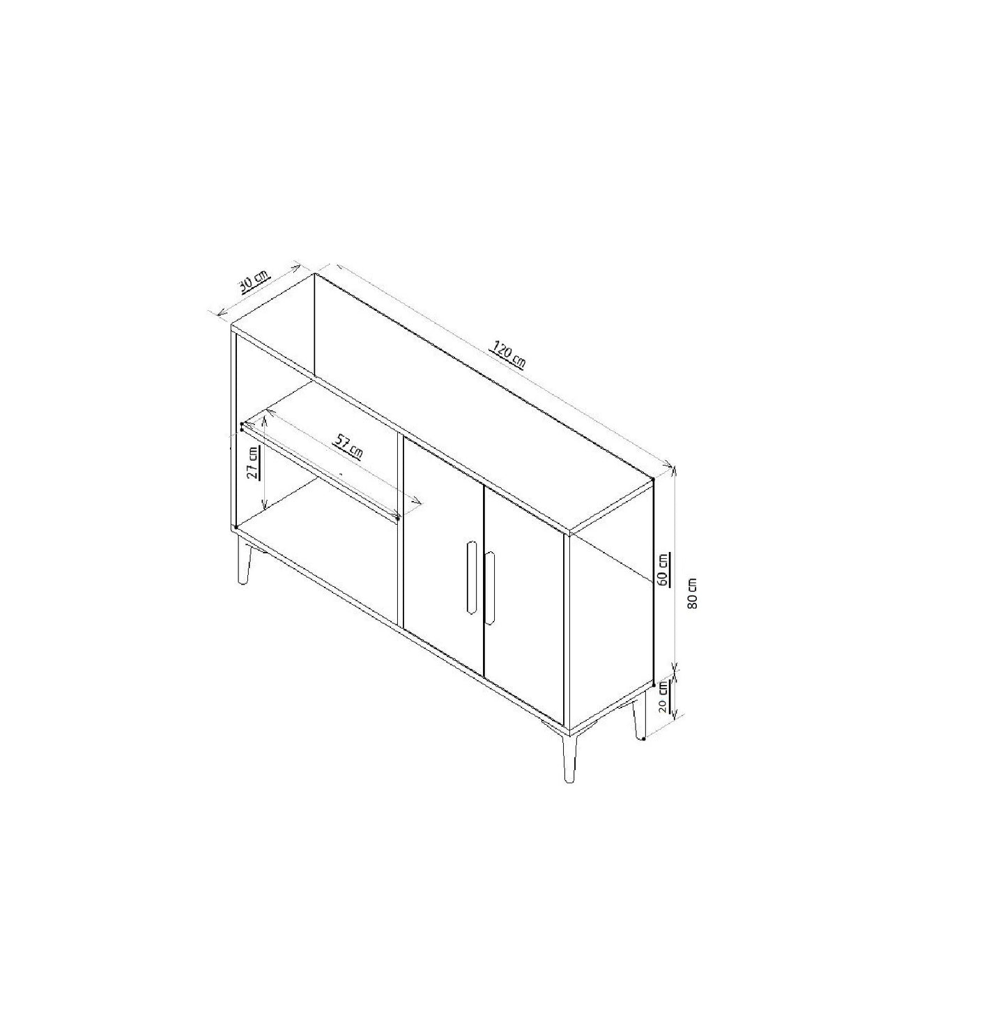 Μπουφές Λευκό
Χρυσό 120x30x80cm | 327ODS1235