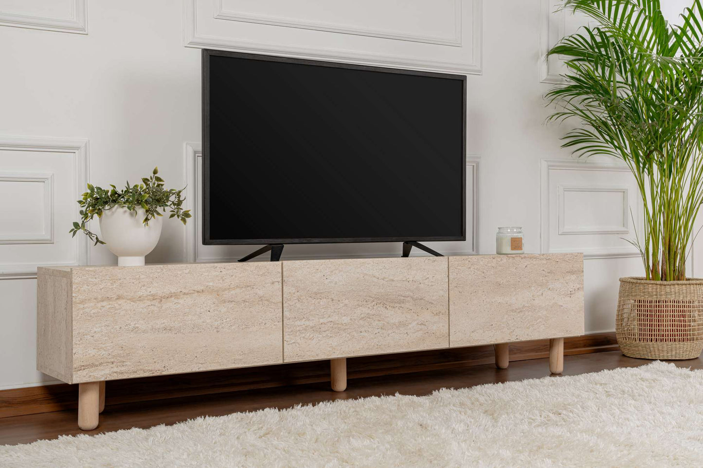 Έπιπλο Τηλεόρασης TV Βάση Σύνθεση Travertine | 327ODS1256